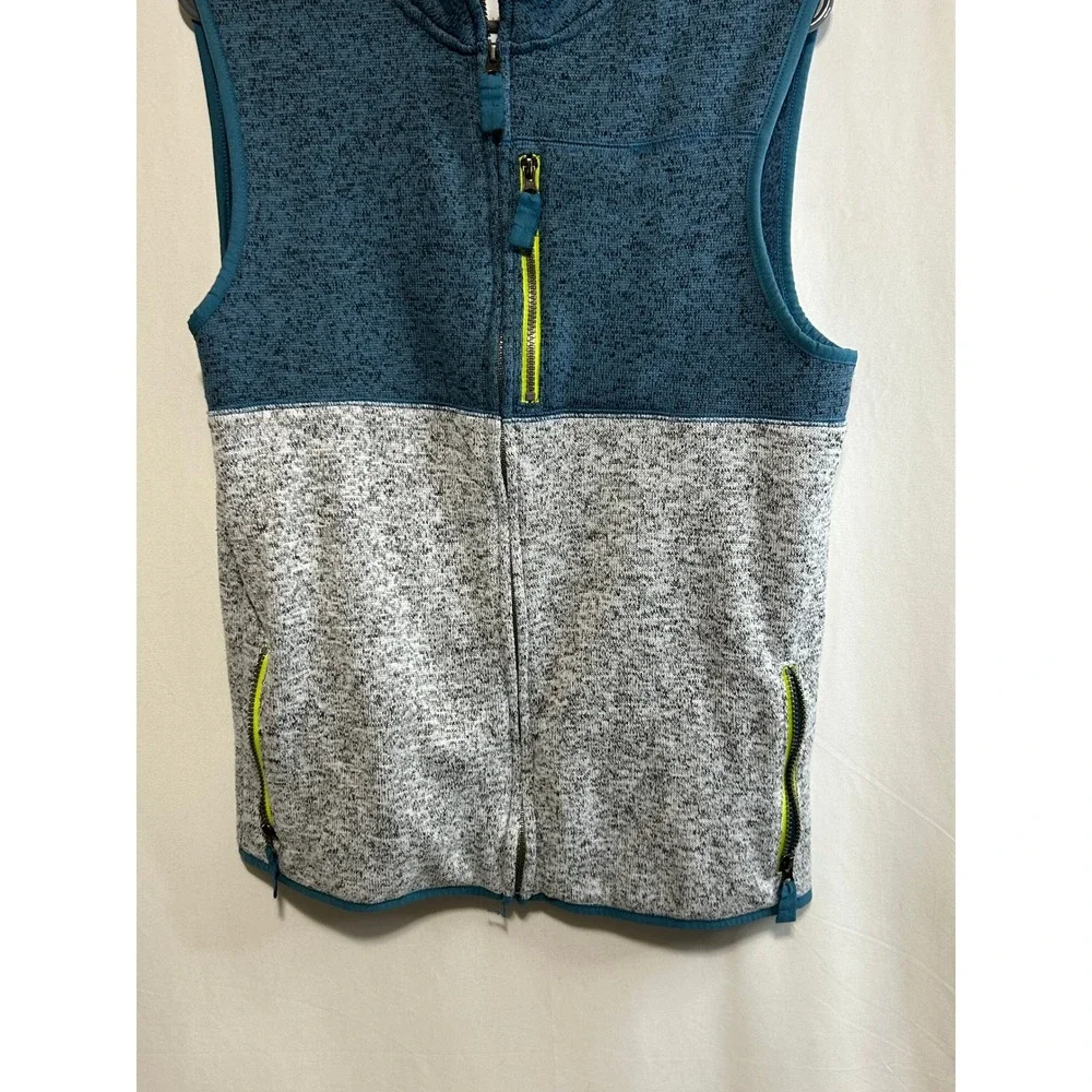 Cat &‎ Jack Boys Vest XL (16) Husky Full Zip Sleeveless Teal Gray